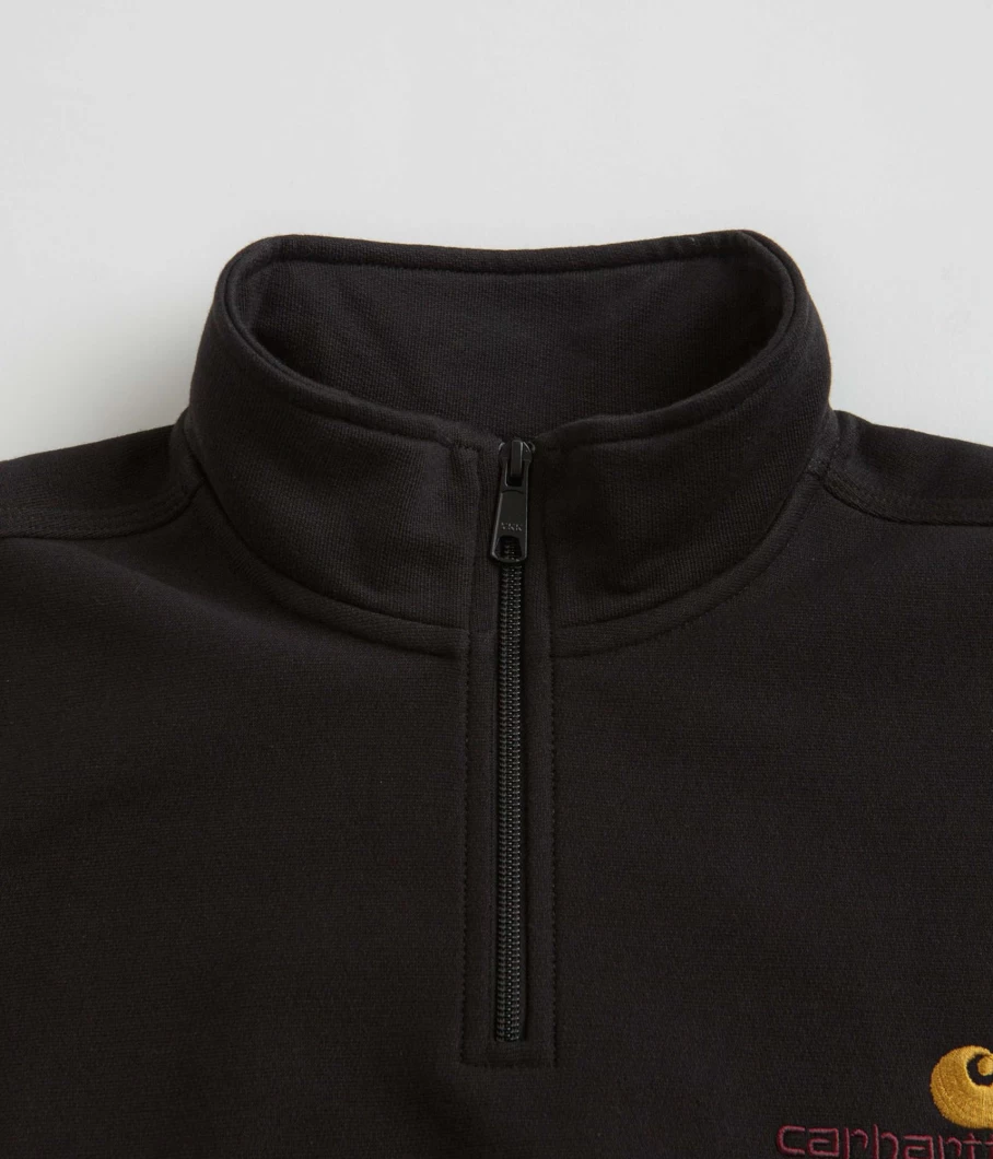 Carhartt Men's American Script Half Zip Sweatshirt - Heavyweight Pullover Fleece Top