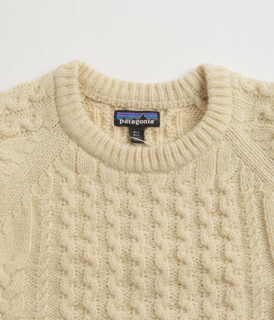 Patagonia Men's Recycled Cable Knit Crewneck Sweater - Eco-Friendly Wool Pullover