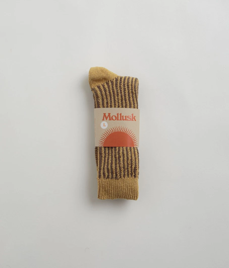Mollusk Men's Two-Tone Ribbed Socks - Comfortable & Stylish Casual Wear