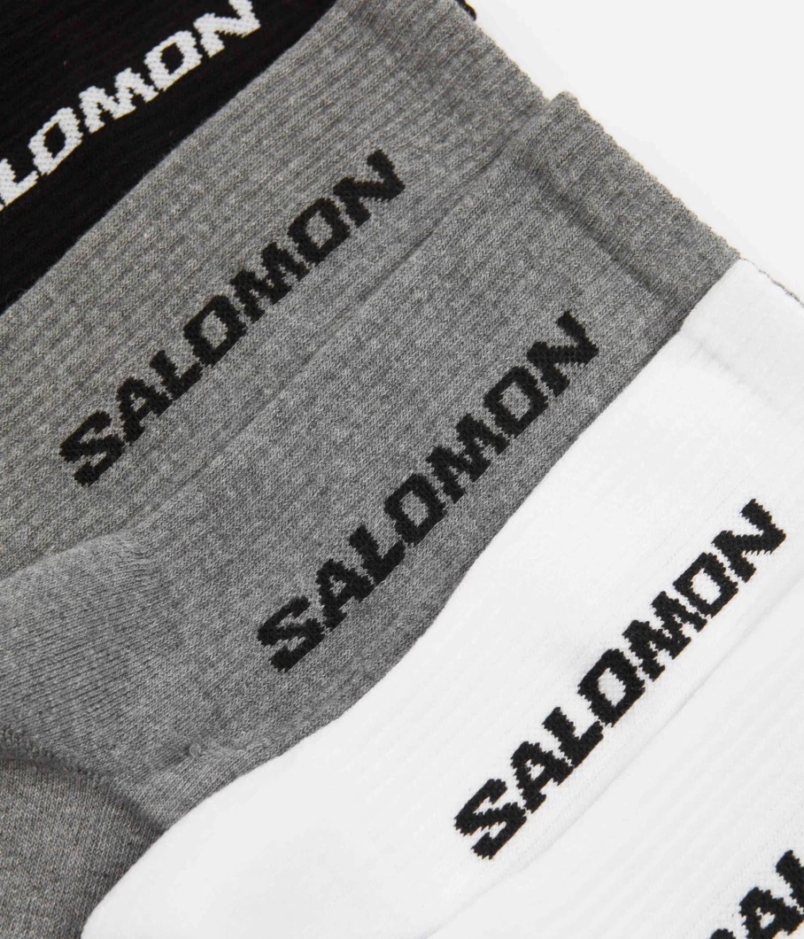Salomon Men's Everyday Crew Socks 3-Pack - Durable Athletic Socks for Running & Daily Wear