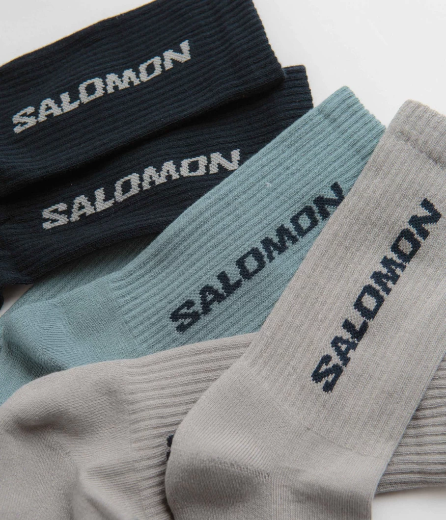 Salomon Men's Everyday Crew Socks 3-Pack - Durable Athletic Socks for Running & Daily Wear