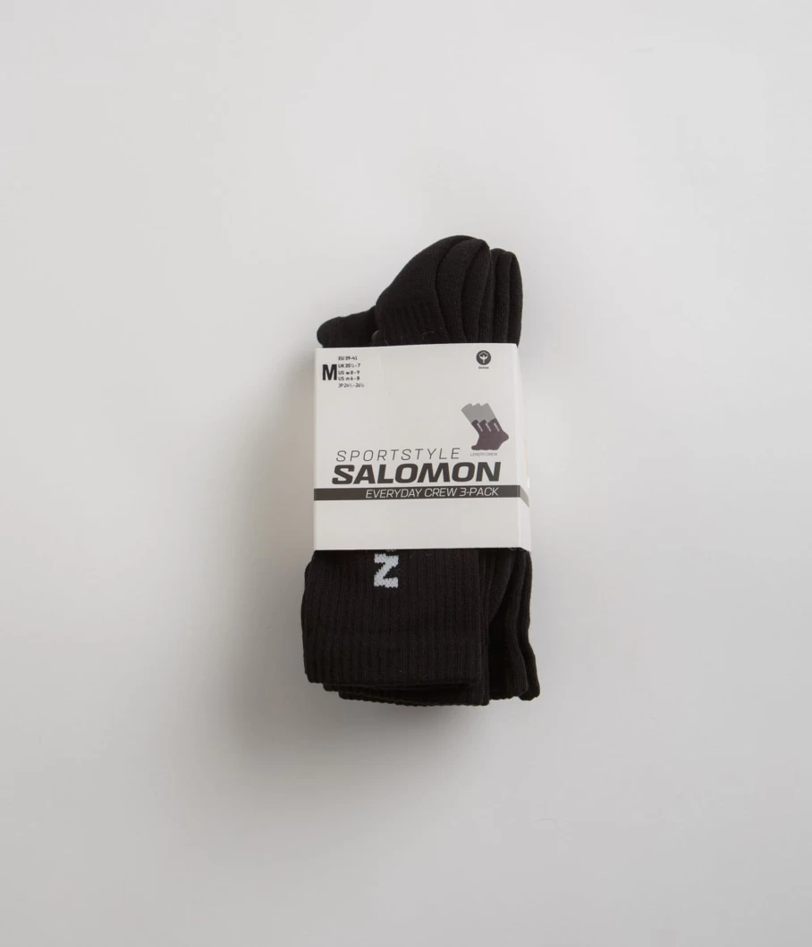 Salomon Men's Everyday Crew Socks 3-Pack - Durable Athletic Socks for Running & Hiking