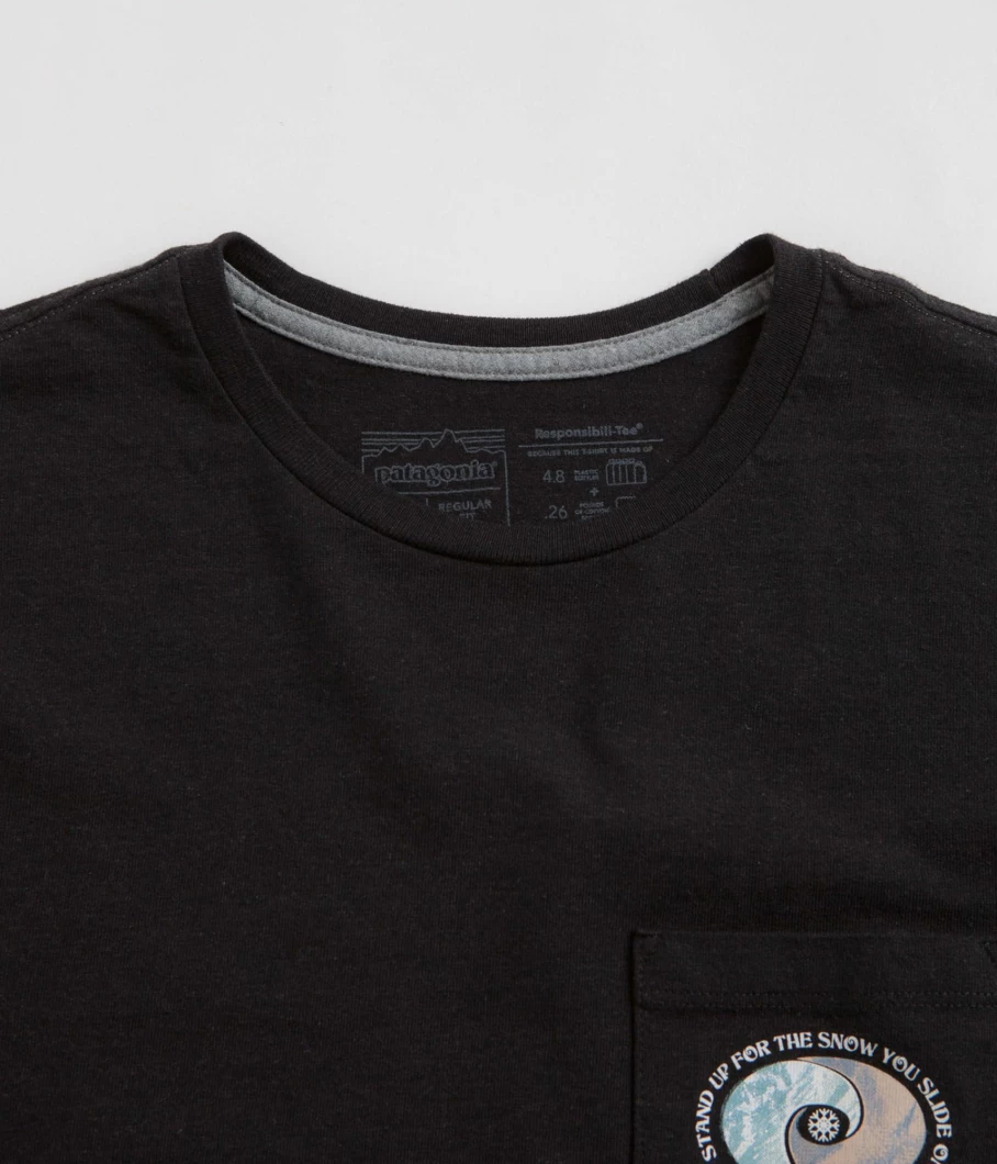 Patagonia Men's Snowstitcher Pocket Responsibili-Tee Long Sleeve Organic Cotton Shirt